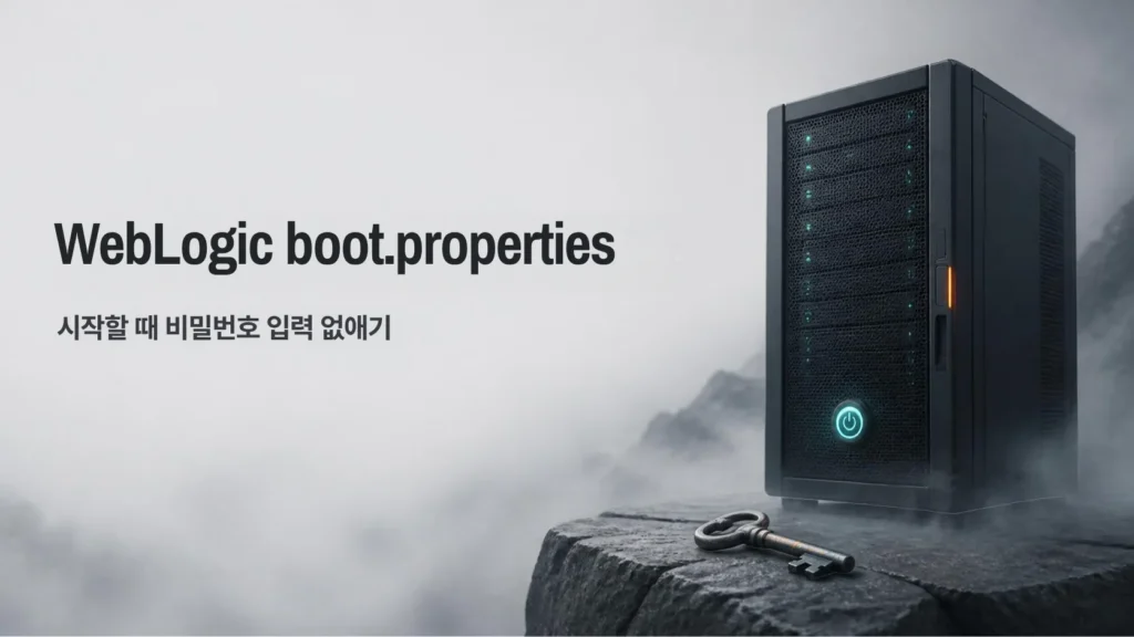 WebLogic boot.properties 대표 이미지: 서버와 열쇠