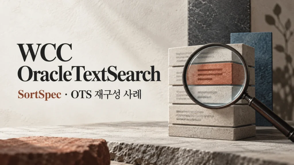 WCC OracleTextSearch — SortSpec · OTS 재구성 사례 주제를 표현한 개념 그림