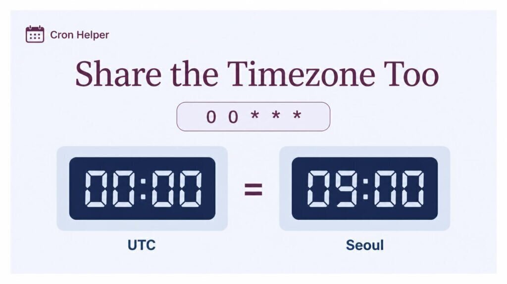 Hand Off a Cron Schedule with Its Timezone, Not Just Five Fields — Cron Helper concept illustration