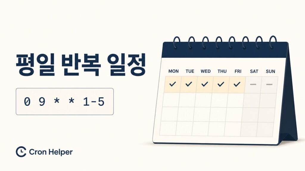 평일마다 실행할 작업, Cron 표현식을 외우기 전에 확인할 것 — Cron Helper 개념 그림