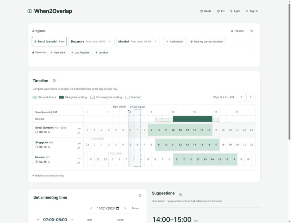When2Overlap in English: regions, timeline and day navigation